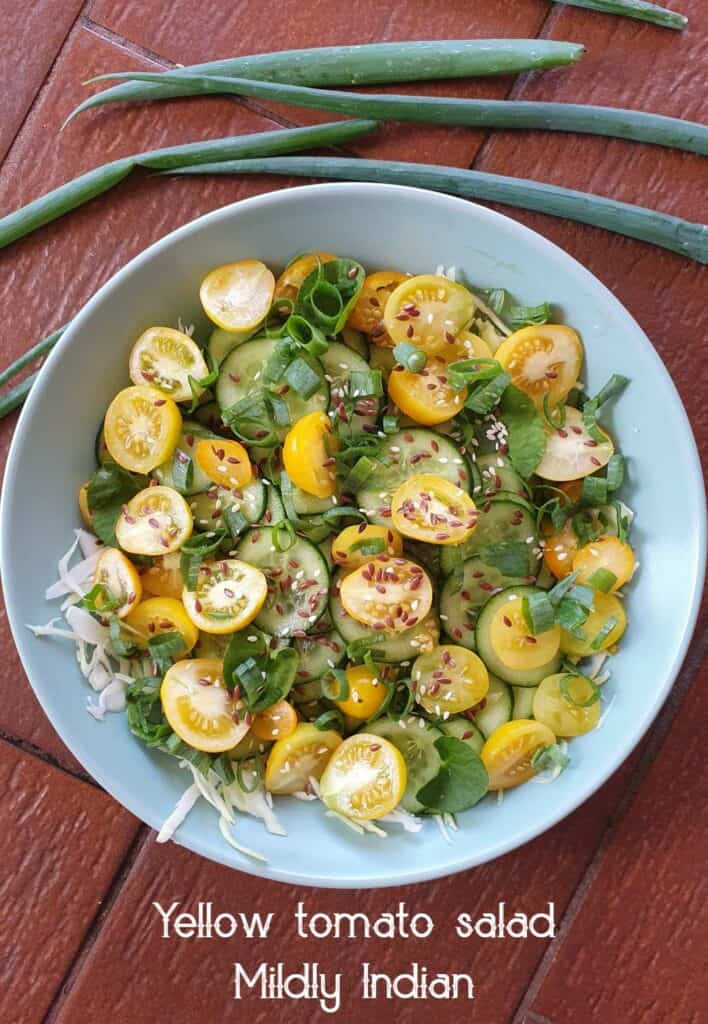 Yellow tomato salad