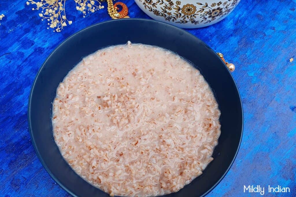 tender coconut and rice soup