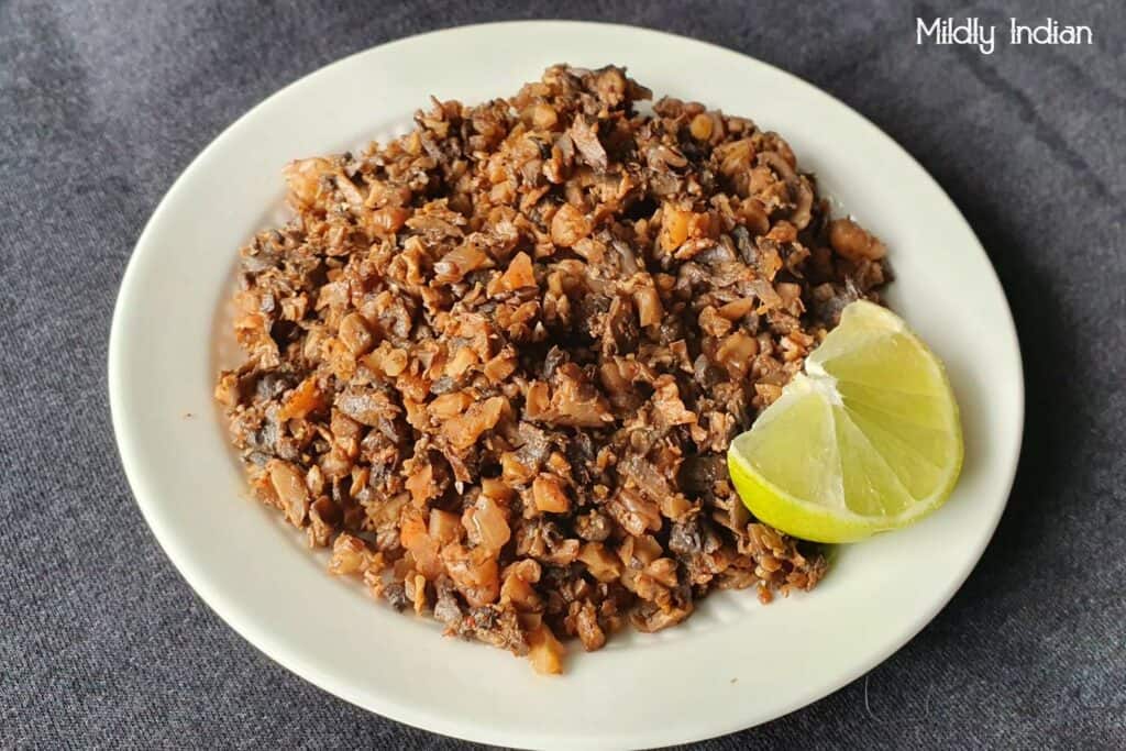 Vegan walnut mushroom mince Mildly Indian