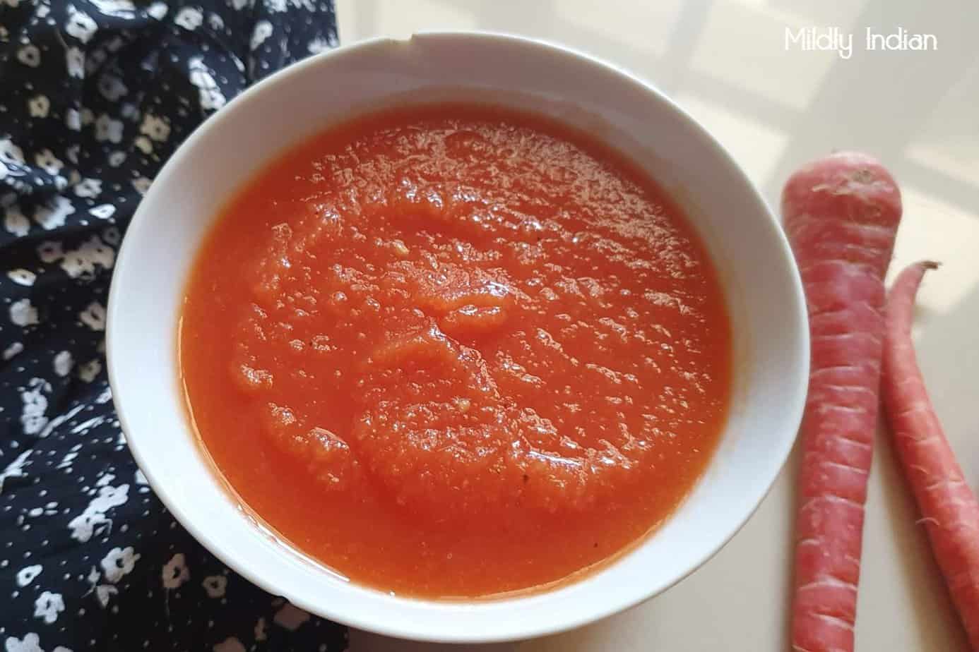 low effort red carrot soup