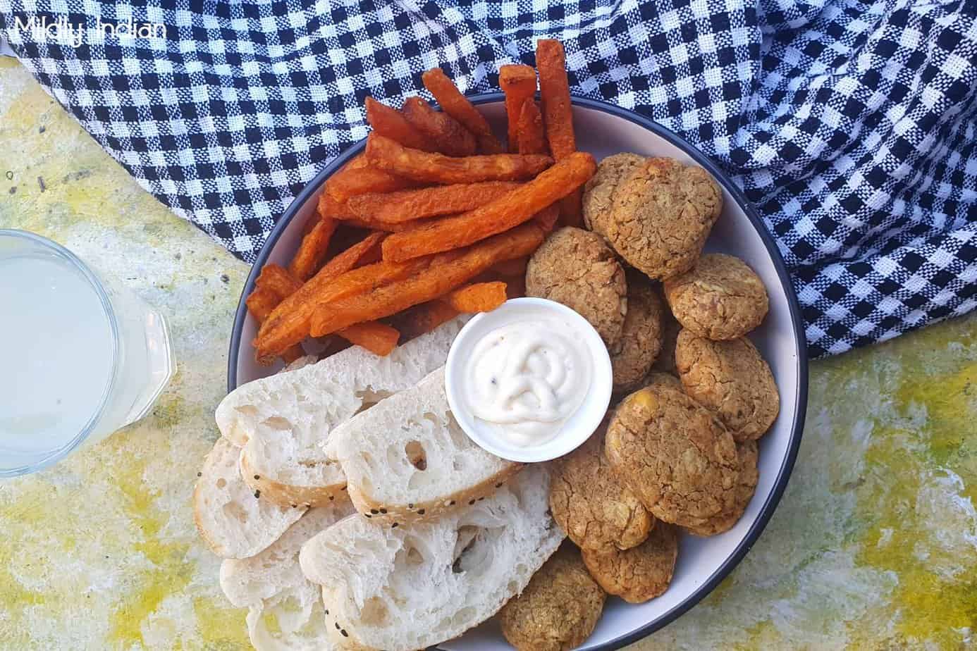 Baked vatana nuggets
