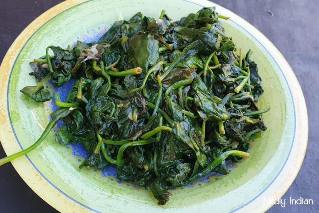 Spinach sauteed.