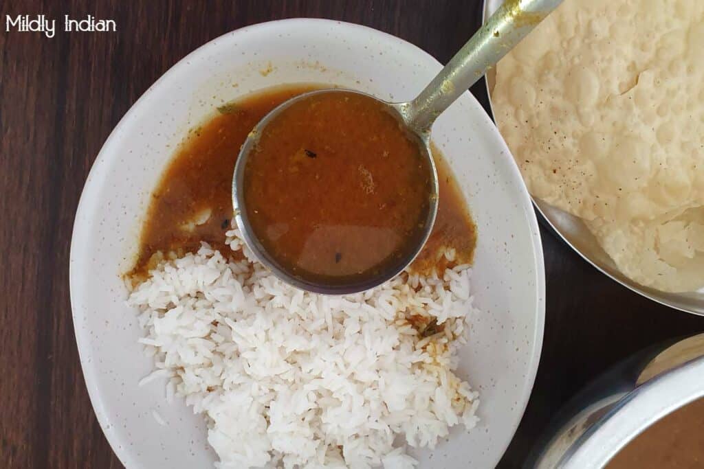 rasam with pepper, shallots and garlic.