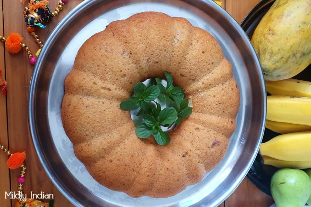 Panchamrit cake Eggless ghee cake Mildly Indian
