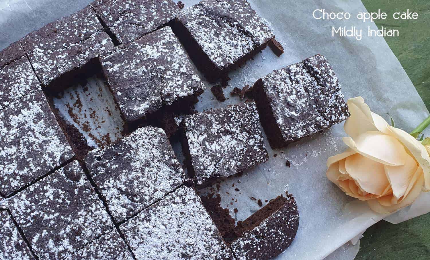 Chocolate apple sheet cake