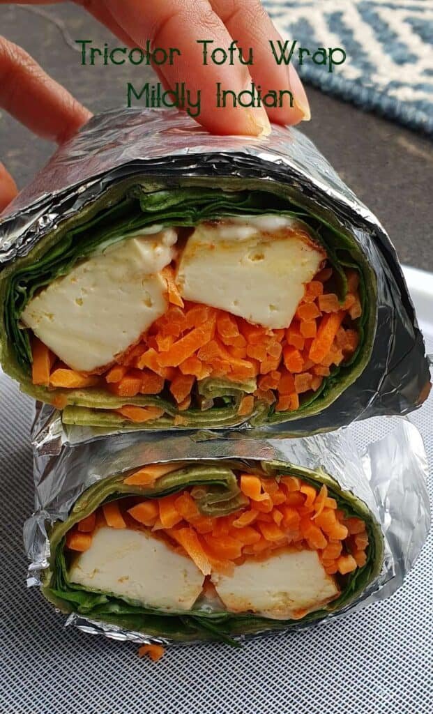 tricolour tofu wrap